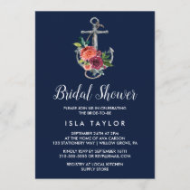 Floral Anchor | Navy Autumn Bridal Shower Invitation