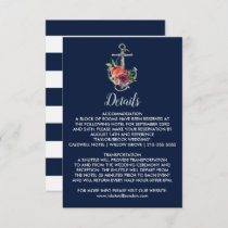 Floral Anchor | Navy Autumn Details Insert Card