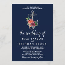Floral Anchor | Navy Autumn The Wedding Of Invitation