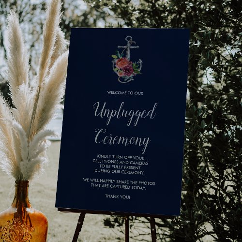 Floral Anchor  Navy Autumn Unplugged Ceremony Foam Board