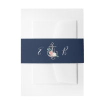 Floral Anchor | Navy Summer Invitation Belly Band