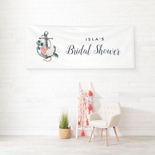 Floral Anchor  Summer Bridal Shower Banner