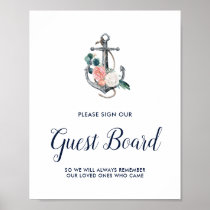 Floral Anchor | Summer Sign Our Guest Board Sign