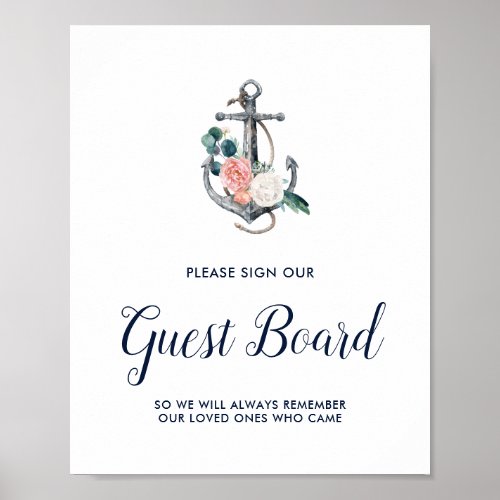 Floral Anchor  Summer Sign Our Guest Board Sign