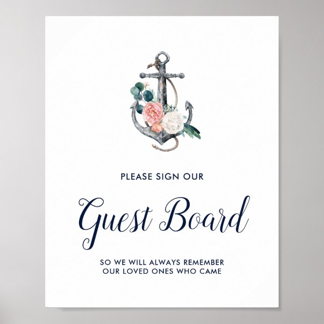 Floral Anchor | Summer Sign Our Guest Board Sign (Front)