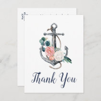 Floral Anchor | Summer Thank You Postcard