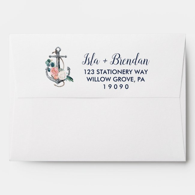 Floral Anchor | Summer Wedding Invitation Envelope