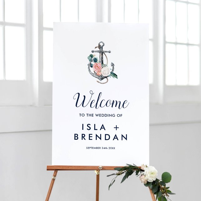 Floral Anchor | Summer Wedding Welcome Foam Board (Creator Uploaded)