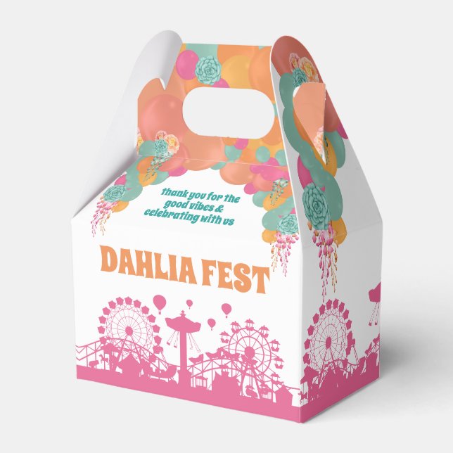 Floral and Balloon Carnival Festival Favor Boxes (Front Side)