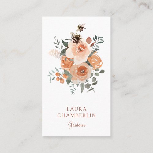 Floral And Bees Gardener Business Card