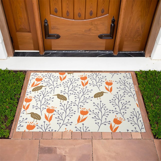 Floral and Bird Pattern Nature Inspired Doormat (Creator Uploaded)