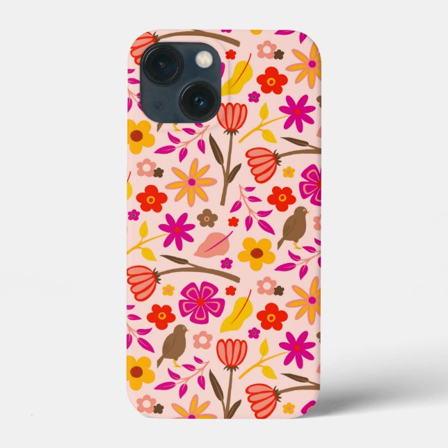 Floral And Bird Retro Styled Case-Mate iPhone Case (Back)