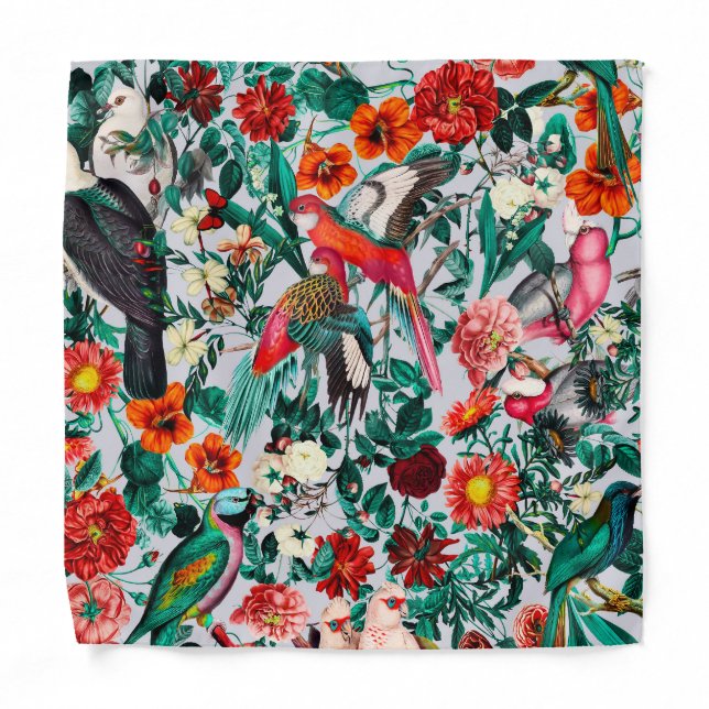 FLORAL AND BIRDS XIV-II BANDANA (Front)