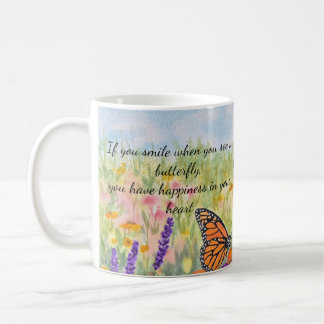 Floral and butterfly coffee mug