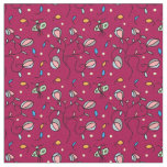 Floral and butterfly funny seamless pattern -pink fabric