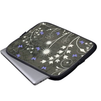 Floral And Butterfly Laptop Sleeve by robmolily at Zazzle