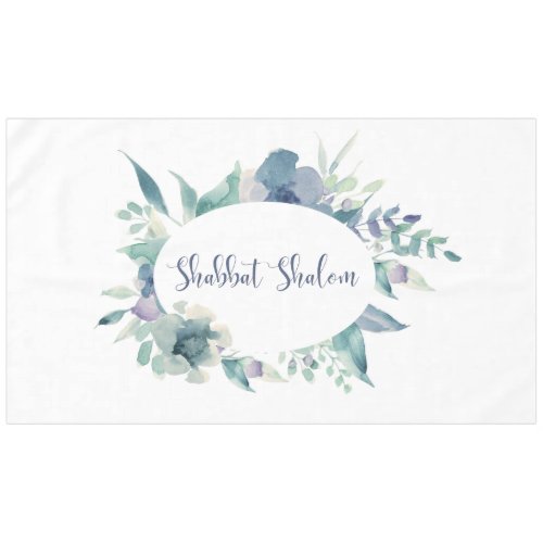 Floral and Cheerful Hebrew Shabbat Shalom Meal Tablecloth