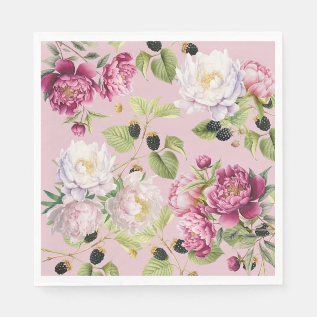 Floral and Dot Mother's Day Napkin (Front)