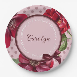 Floral and Dot Mother's Day Plate