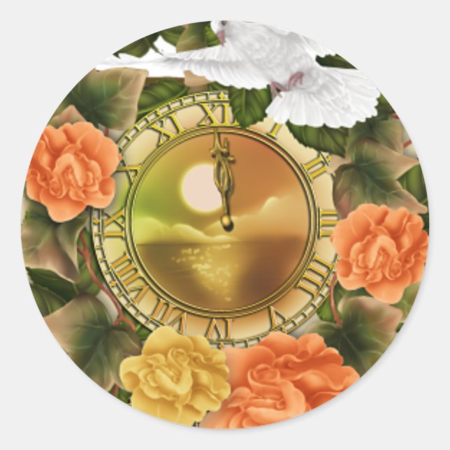 Floral and Dove Watch Sticker (Front)