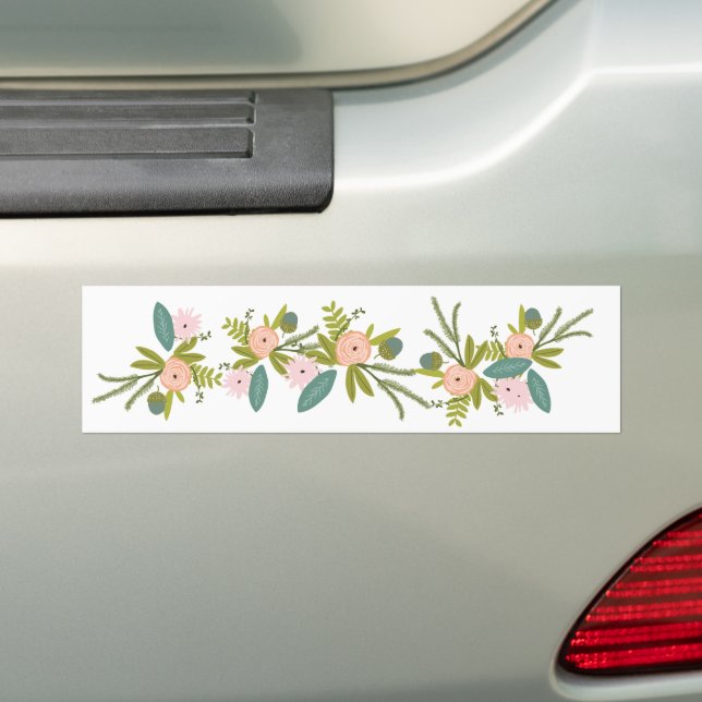 Floral and Fauna Bumper Sticker (On Car)