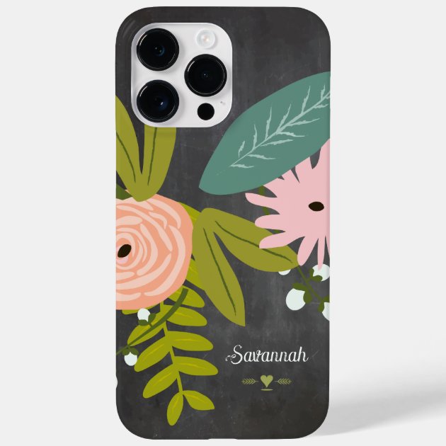 Floral and Fauna Chalkboard Case Mate iPhone Case Zazzle