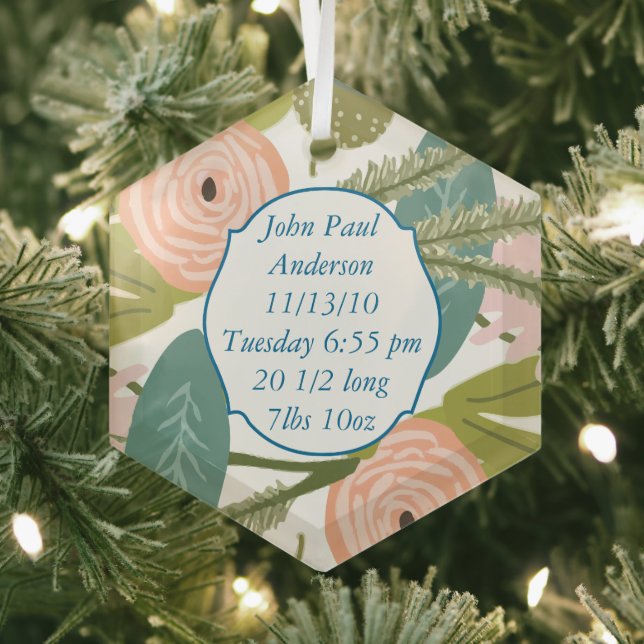 Floral and Fauna Glass Ornament (Insitu)