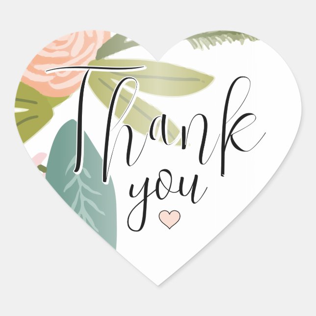 Floral and Fauna Heart Sticker (Front)