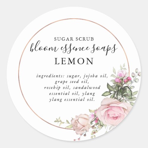 Floral and Foil  Sugar Scrub Sticker