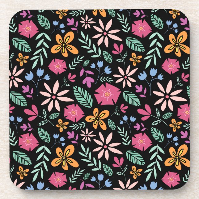 Floral And Glamor Seamless Pattern Natural   Beverage Coaster (Front)