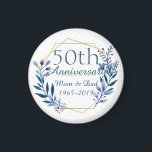 Floral and Gold 50th Wedding Anniversary Magnet<br><div class="desc">Floral and Gold 50th Wedding Anniversary Classic Elegant Luxury design. You are welcome to visit my store for more beautiful products.</div>