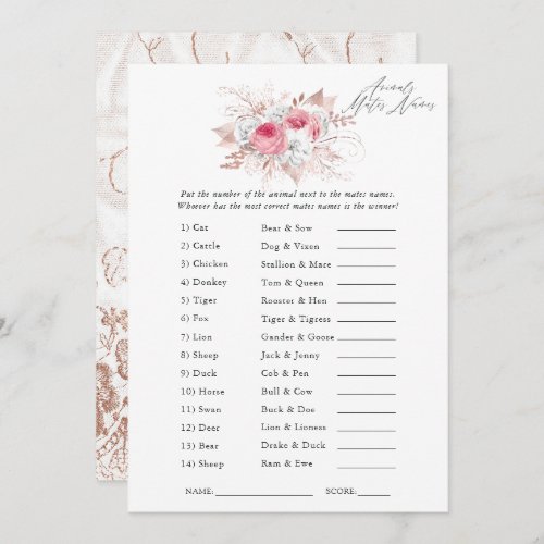 Floral and Lace Bridal Shower Game Invitation