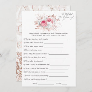 Floral and Lace Bridal Shower Game Invitation
