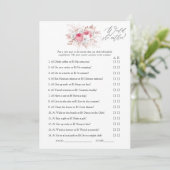 Floral and Lace Bridal Shower Game Invitation (Standing Front)