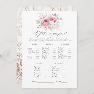 Floral and Lace Bridal Shower Game Invitation