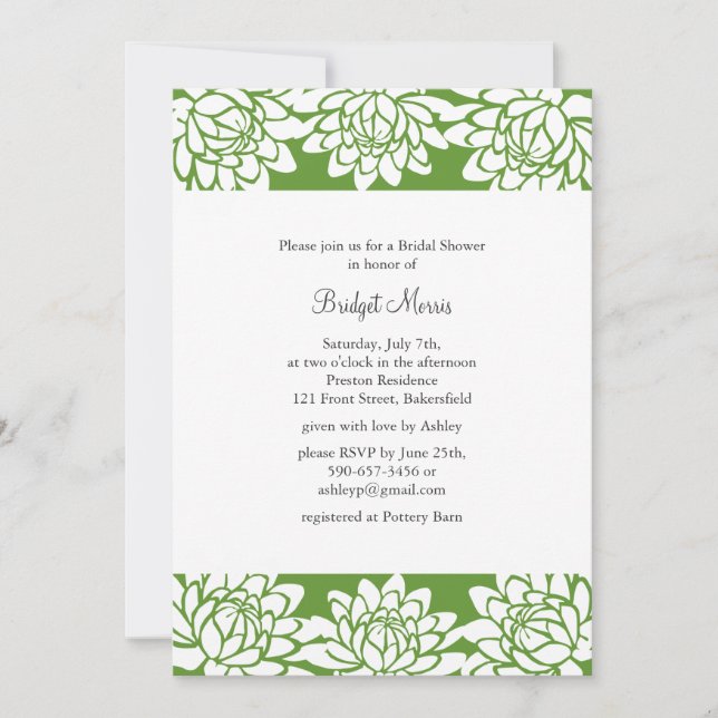 Floral and Modern Bridal Shower Invitation (Front)