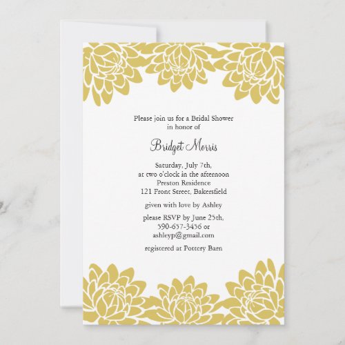 Floral and Modern Bridal Shower Invitation