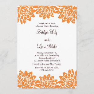 Floral and Modern Rehearsal Dinner Invitation