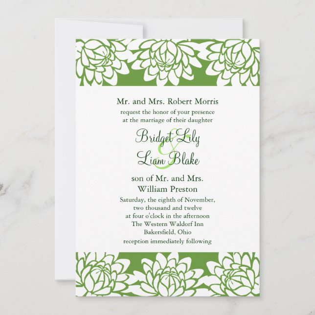 Floral and Modern Wedding Invitation (Front)