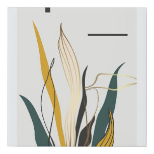 Floral and palm leaves Faux Canvas Print