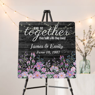Floral and Party Light String on Black Wood Foam Board
