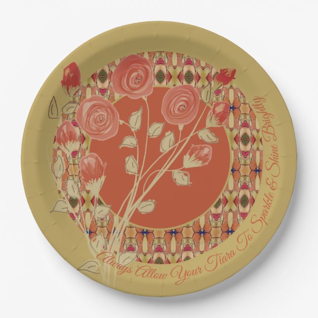Floral And Pattern Mix Paper Plates (Front)