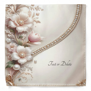 Floral and Pearl Embellishments Bandana