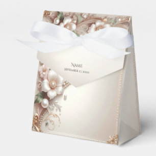 Floral and Pearl Embellishments Favor Box