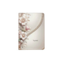 Floral and Pearl Embellishments Passport Holder