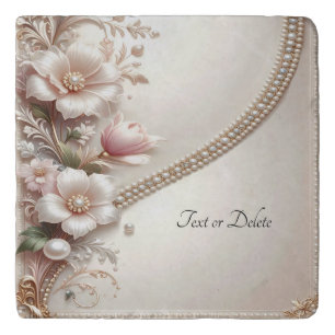 Floral and Pearl Embellishments Trivet