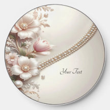 Floral and Pearl Embellishments Wireless Charger