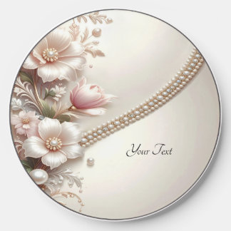 Floral and Pearl Embellishments Wireless Charger