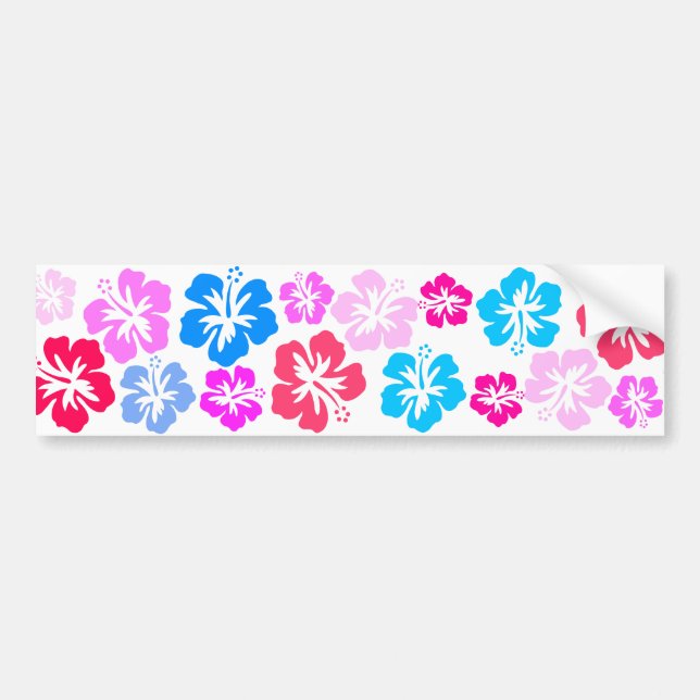 Floral and pink bumper sticker (Front)