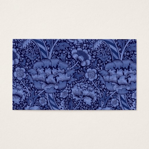 Customizable Floral and Ribbon in Blue Business Cards